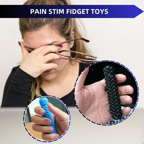 Zqfadalu (2 Pack): Spiky Sensory Focus Tool for Adults Silent Office Desk Accessory & Tactile Stress Relief Roller