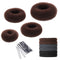 YaFex Hair Bun Maker Kit, 4 Pieces (Large, Medium, Small) with 6 Elastic Hair Ties & 20 Bobby Pins
