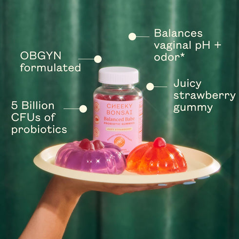 Gummies 5 60 Count Cheeky Bonsai, Vaginal Probiotic for Women - Balanced pH, Healthy Odor, and Flora Support - Billion