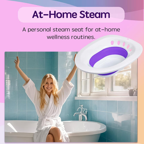 Zafina-UP 2-in-1 Yoni Steaming Kit - Foldable Toilet Seat, Natural Herbal Blend - V-Steam for Detox, Cleansing, PH