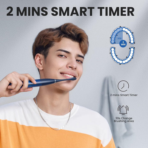 Oclean Electric Toothbrush for Adults, Sonic Soft Gum Care, Whitening, 180 Days Battery Life, IPX7 Waterproof, Blue