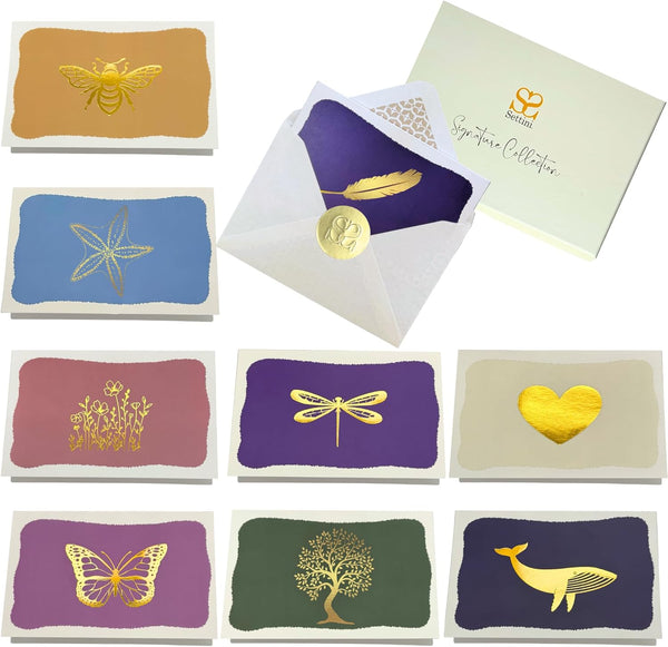 SETTINI Blank Note Cards,18 Pack All Occasion Assorted Greeting Cards, 9 Gold