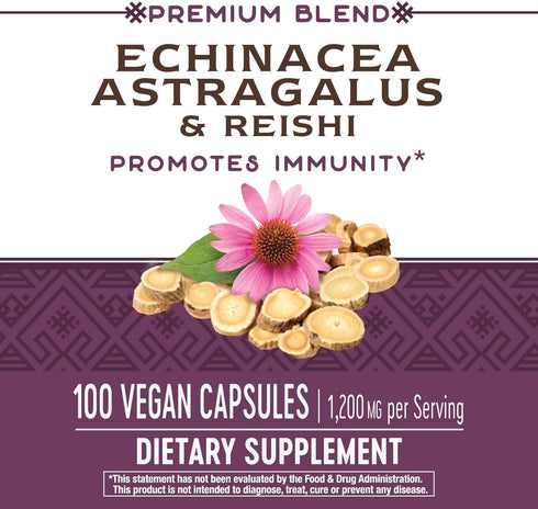 Nature's Way Echinacea Astragalus & Reishi, Immune Support*, 100 Capsules