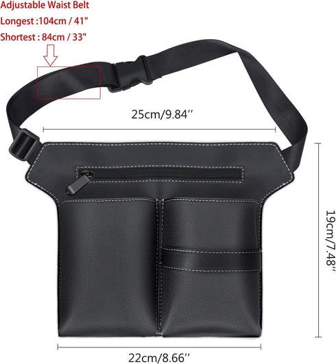 Noverlife Hairdresser Scissor Bag, Barber PU Leather Waist Pouch for Professional Hairdressing Tools