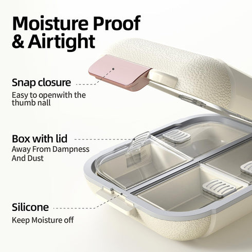 SAVN89 7-Day 7 Premium Pill Organizer Travel Case Small Medicine Box with Grids, Moisture-Proof Airtight Design