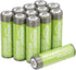 Amazon Basics 12-Pack Rechargeable AA NiMH Batteries, 2400 mAh, High-Capacity, Recharge up to 400x Times