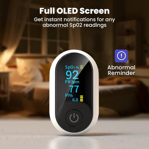 SpO2 Bluetooth Pulse Oximeter Fingertip, Smart Blood Oxygen Saturation Monitor with App for Sports & Aviation, Accurate