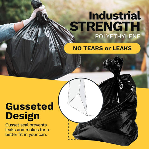 Drum Liners 55 Gallon Trash Bags, 30 COUNT, 2 Mil Heavy Duty, 55-60 Gallon Drum Liners, Made In USA