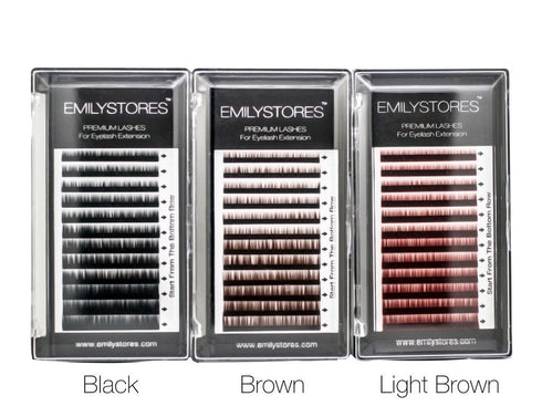 Lash Eyebrow Extensions, Brown, Thickness 0.10 mm, Length 5/6/7/8MM Mixed Sizes, One Tray