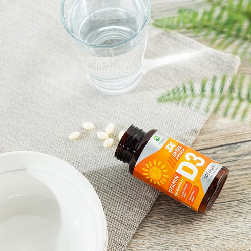 D Vitamin 5000 IU Vitamin D3 Softgels, 60 Softgels, High Potency for Bone Health, Muscle, & Immune Support