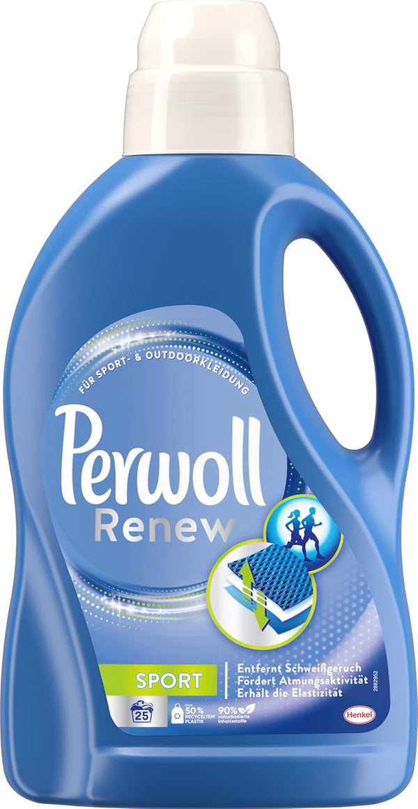 Perwoll Liquid Detergent for Sports and Outdoor Clothing, Renew Sport Active Care, 25 Washes