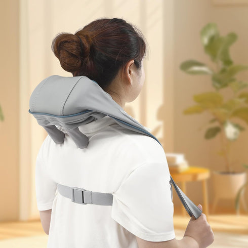 WANLECY 5D 6 Neck Massager for Pain Relief Deep Tissue, Kneading Neck and Shoulder Massager with Heat, Massage Heads