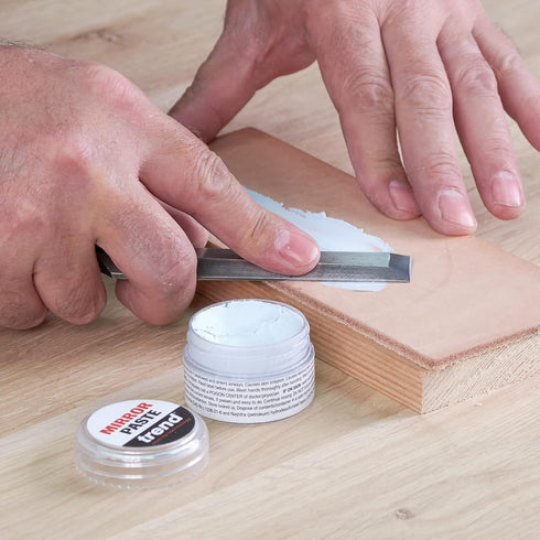 Trend Ultra Fine Mirror Paste & Premium Leather Strop, Hone and Polish Knives and Sharpened Tools, DWS/MP/KIT