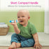 MAM Baby Toothbrushes - 2 Baby's Brushes and 1 Safety Shield, Interactive App for Boys 6+ Months, Blue