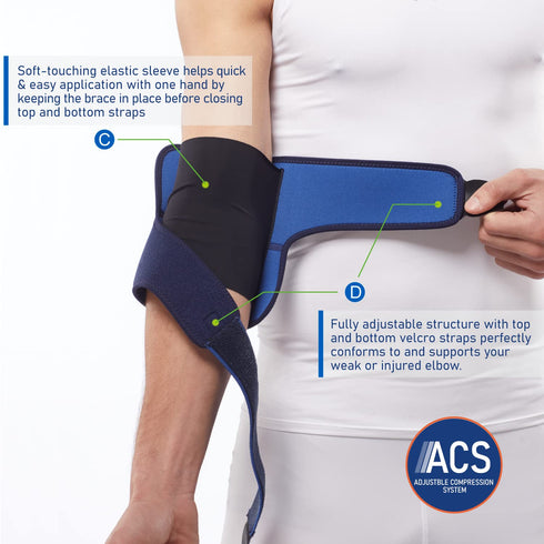 Adjustable Elbow Support for Epicondylitis, Tennis Elbow, Bursitis, Sports Injury Recovery, One Size Fits Most