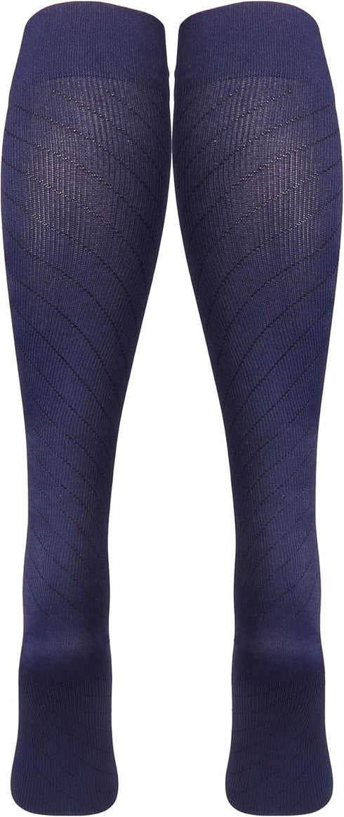 NuVein Compression Socks for Men and Women, Navy, X-Large - Medical Grade 15-20 mmHg Knee High, 1 Pair