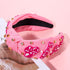Hot Pink Rhinestone Headband - Western Knotted Headband, Beaded YEEHAW Cowboy Boot Accessories