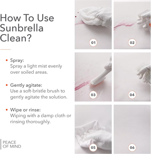 Sunbrella Clean Multi-Purpose Upholstery Cleaner | 16 fl oz All-in-One Fabric Cleaner for Water-Safe Fabrics