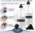 Liquid Laundry Detergent Dispenser, 2 (64 Oz) PET Plastic Containers, with Pumps, Caps, Funnel & Magnetic Guide