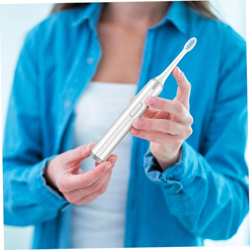 Non-Rechargeable Electric Toothbrush with Soft Brush Heads Cleaning Device Portable Design for Travel and Office Use