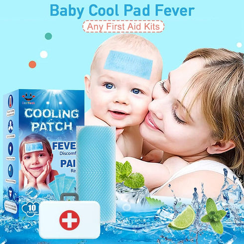 10 Sheets EasYeah Kids Cooling Patches for Fever Discomfort & Pain Relief, Soothe Headache Pain, Pack of 10