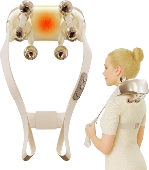 KOENN Neck Massager for Pain Relief Deep Tissue, Cordless Shiatsu Back Massager with