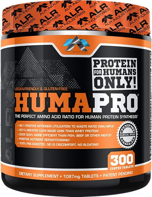 Humapro Whole Food Protein Equivalent, Protein Matrix for Humans, Essential Amino Acids, Easy Digestion, 300 Tablets