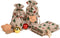 XCFWin 12 Pack Christmas Gift Bags with Drawstring, Reusable Designs for Christmas Party Supplies (Pine Branch, 13 *
