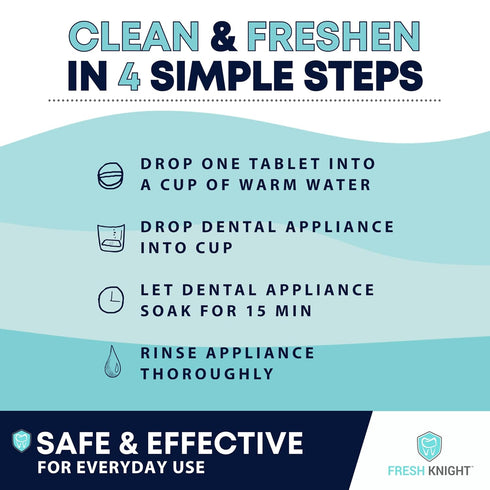 Retainer Cleaner, Denture Cleaner (120 Tablets) Brightens and Freshens Clear Aligners, Retainers, Dental Appliances