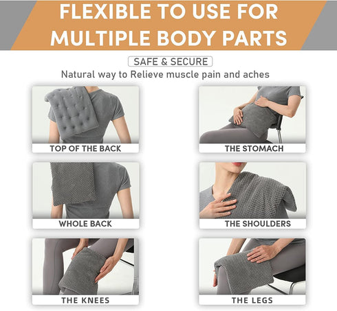 UNCN Wide Microwave Heating Pad with Washable Cover, 9 * 15" for Neck, Shoulder, and Back Pain Relief