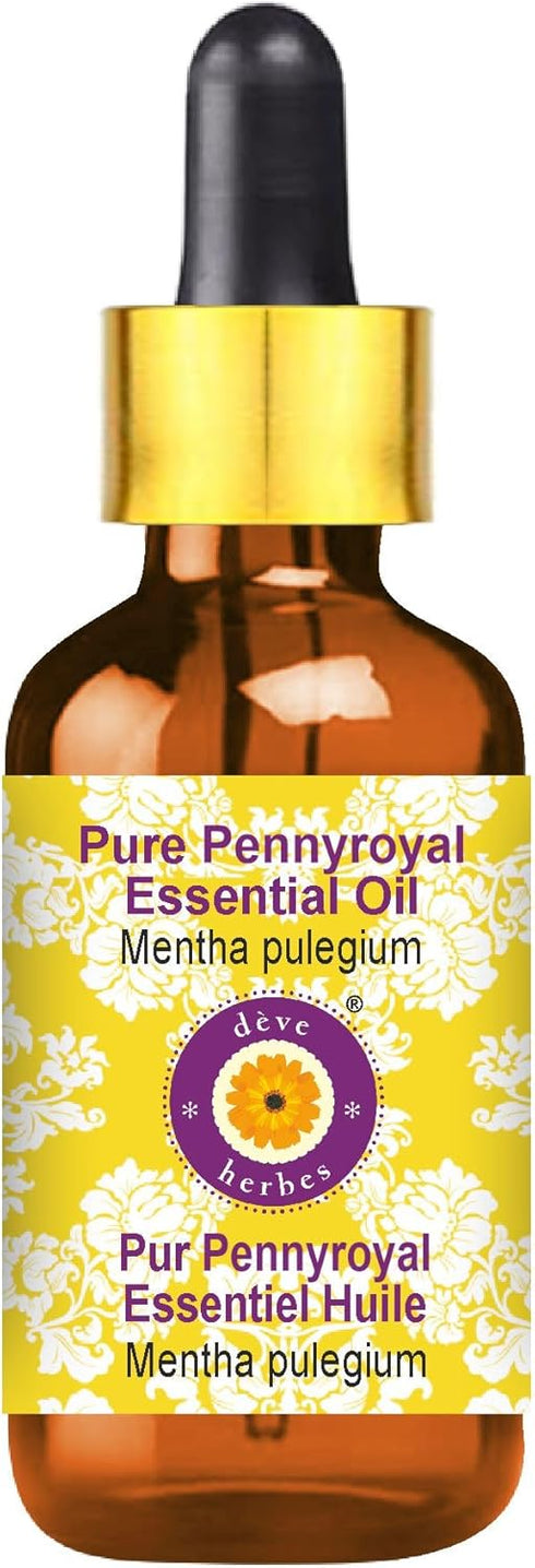 Deve Herbes Pure Pennyroyal Essential Oil, Steam Distilled with Glass Dropper, 10ml (0.33 oz)