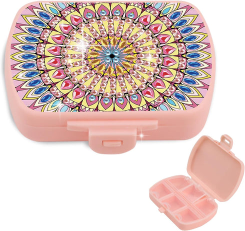 Diamond Painting Pill Case, DIY Travel Pill Organizer,6 Compartments Portable Case, Daily