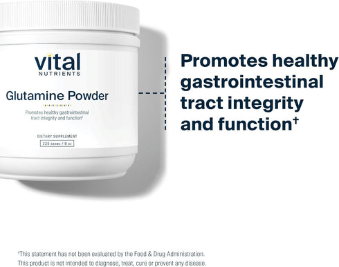 Vital Nutrients L-Glutamine Powder | 225g | Healthy Gastrointestinal Function, Non-GMO, Gluten & Dairy Free