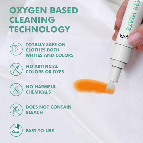 Stain Remover Pen for Clothes, Portable Safe Stain Sticks, Instant Travel Remover for Juice Food Ketchup Ink