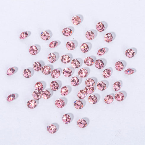 1 Box 12Grids Nail Art Rhinestones, 1660Pcs Light Pink Gems with Storage Organizer Box for Nail Art Craft