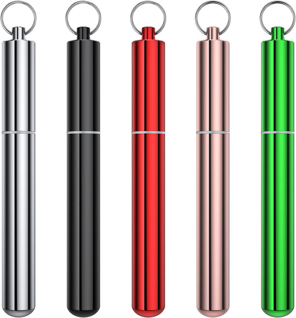 Aluminum Metal Storage Tube Container (5 Packs), Cute Small Pill Box Case for Travel, Waterproof
