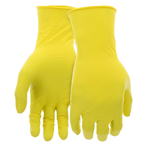PIP Grippaz Jan San 12" Disposable Gloves 48-Pack, 6 Mil, Fish Scale Grip, Yellow, Large (67-306/L)
