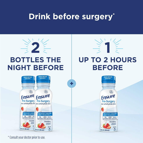 Ensure Pre-Surgery Clear Carbohydrate Drink - Strawberry, 10 fl oz, 4 Count