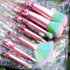 Unicorn Elf Makeup Brush Set, Glitter Foundation, Blush, Eye Shadow Brushes with Liquid Case for Girls