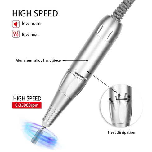 Nail Drill Handle Handpiece - Replacement Accessory for Manicure Drill Pen