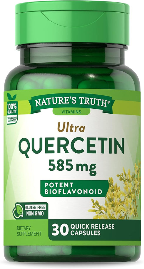 Nature's Truth Quercetin - 585mg Potent Bioflavonoid Supplement, 30 Capsules, Non-GMO & Gluten Free