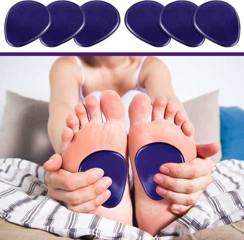 12 Pieces Metatarsal Pads, Gel Ball of Foot Cushions for Pain Relief, Forefoot Support for Women Men, Blue