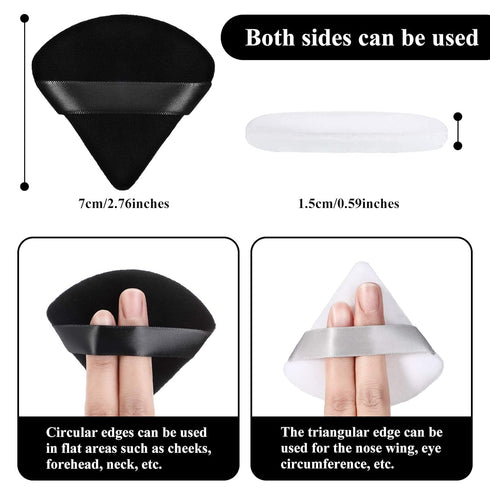 Maitys 12 Pieces Powder Puff Triangle Face Makeup Cosmetic for Loose Powder, Washable Reusable Sponge