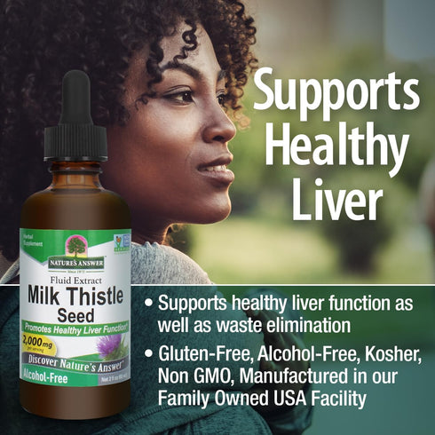Nature's Answer Milk Thistle Extract 2 Ounce - Alcohol Free, Non GMO Liver Support Supplement, Made in USA
