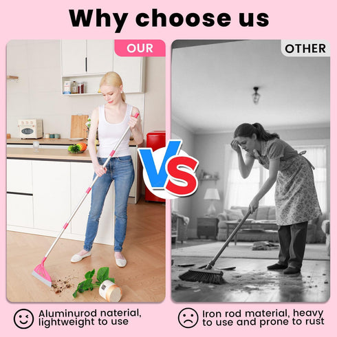 Set AIr Broom Sweeper, Multifunction Replaceable Silicone Broom, Household Squeegee for Floor Cleaning, Bathroom, Pet