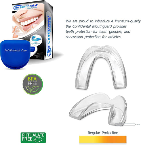 Mouth Guard for Grinding Teeth at Night, Pack of 6 Moldable Dental Night Guards for Clenching and Grinding