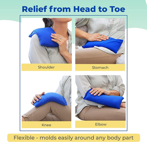 My Heating Pad for Pain Relief - Moist Microwavable Hot Pack, Blue