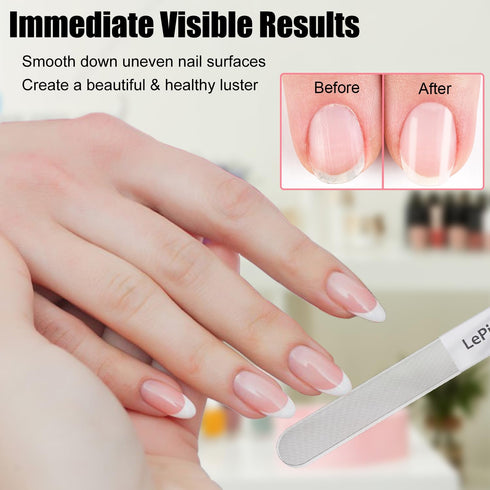 Nano Glass Nail Shiner Kit, Multi-Purpose Nail Buffer Set for Shaping and Polishing Natural Nails, 2 Pack