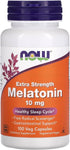 NOW Foods Melatonin Extra Strength 10 mg, Free Radical Scavenger*, Healthy Sleep Cycle*, 100 Veg Capsules