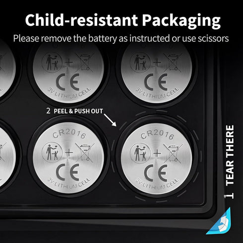 NICEBATT CR2016 3V 6 Pack, Lithium Battery Long Lasting Power for Car Key Fob, Watch, Calculator and More